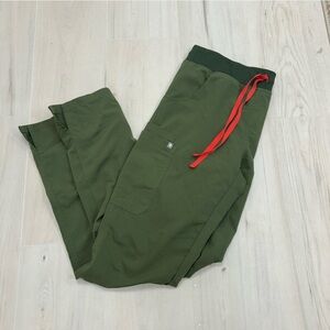 Green Pants with Red Drawstring FIGS